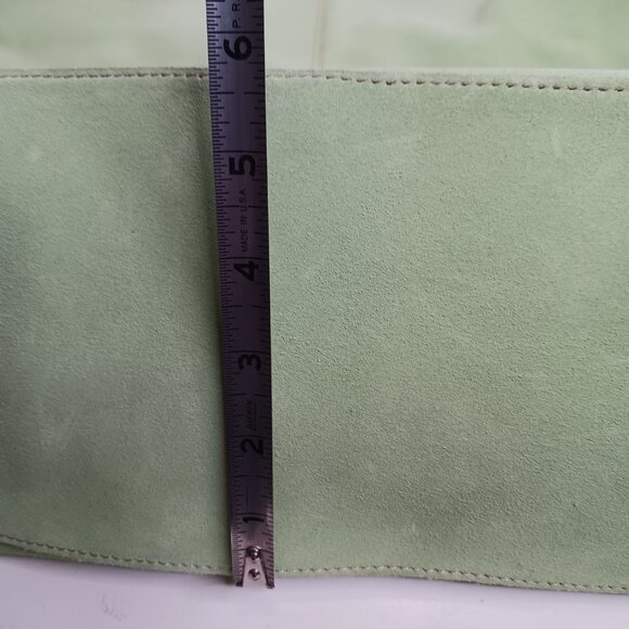 Vintage Express MCM Large Tote Light Green Suede Shoulder Bag - Picture 9 of 14